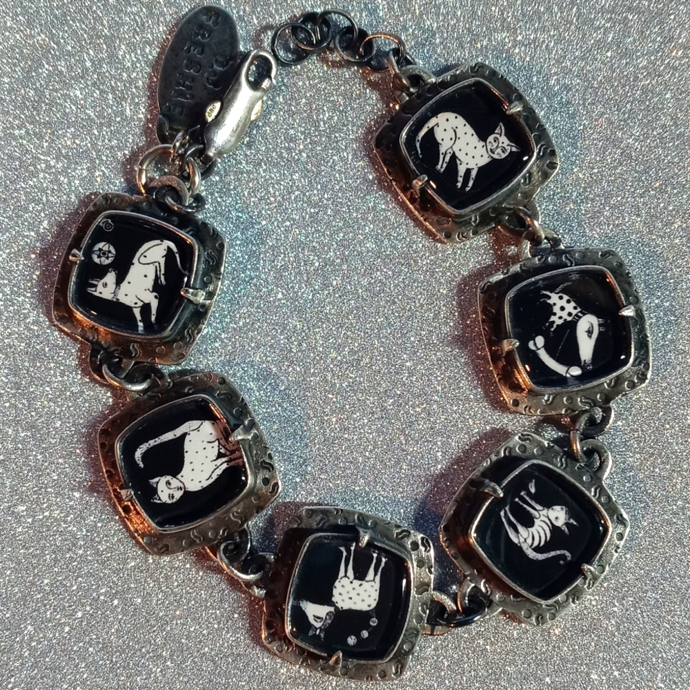 Sterling Silver Cat Bracelet